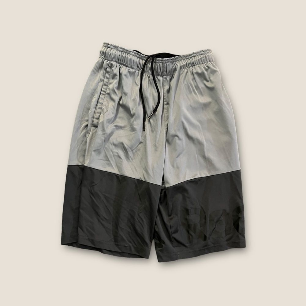 Reebok Colorblock Athletic Basketball Shorts Gray Black Small